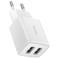 Baseus Compact charger 2x USB 10.5W white (CCXJ010202)