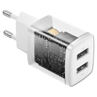 Baseus Compact charger 2x USB 10.5W white (CCXJ010202)