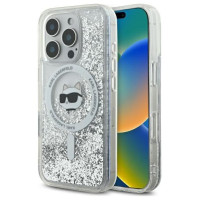 Karl Lagerfeld Liquid Glitter Choupette Head Magsafe iPhone 16 Pro Case - Clear