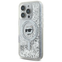 Karl Lagerfeld Liquid Glitter Choupette Head Magsafe iPhone 16 Pro Case - Clear