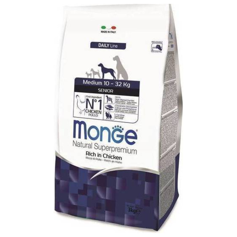 Monge Dog Medium Senior Rich in Chicken 3 kg
