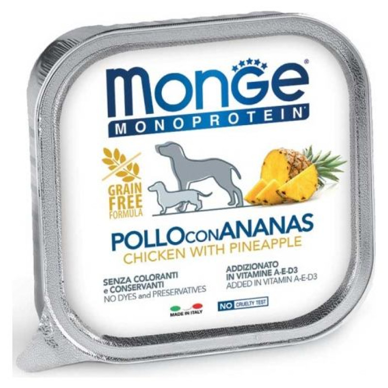 Monge Dog Monoprotein Fruits Pate Chicken with Pineapple 150 g