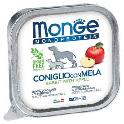 Monge Dog Monoprotein Fruits Pate Rabbit with Apple 150 g