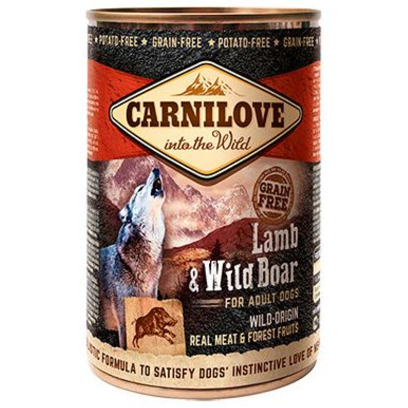 Carnilove Wild Meat Lamb & Wild Boar 400 g konservi suņiem