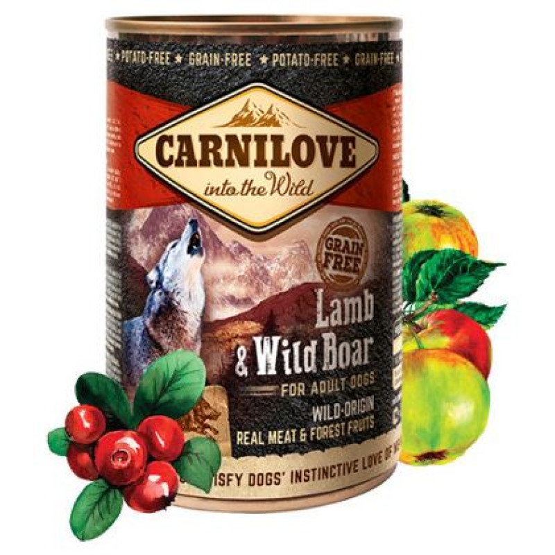 Carnilove Wild Meat Lamb & Wild Boar 400 g konservi suņiem