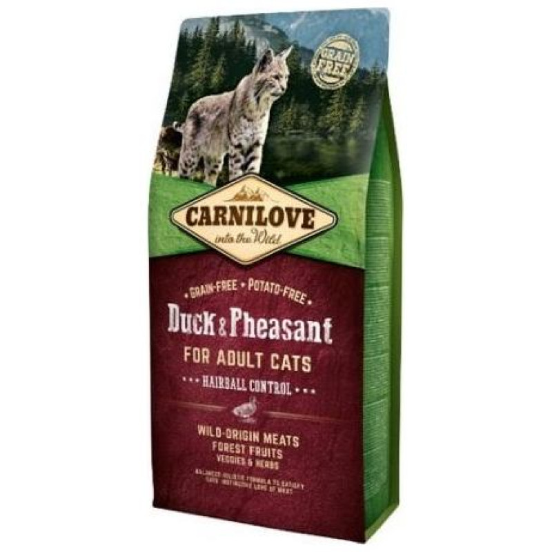 Carnilove Duck & Pheasant Adult Cat Hairball Control 6 kg barība kaķiem
