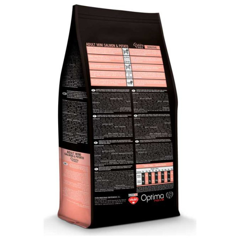 Optimanova Adult Mini Sensitive GF Salmon & Potato 800 g