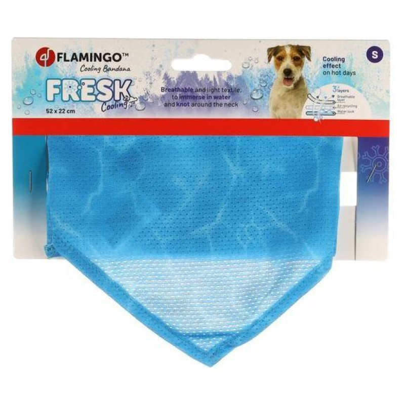 Flamingo FRESK atvēsino&scaron;a kakla siksna S BLUE 55x22cm