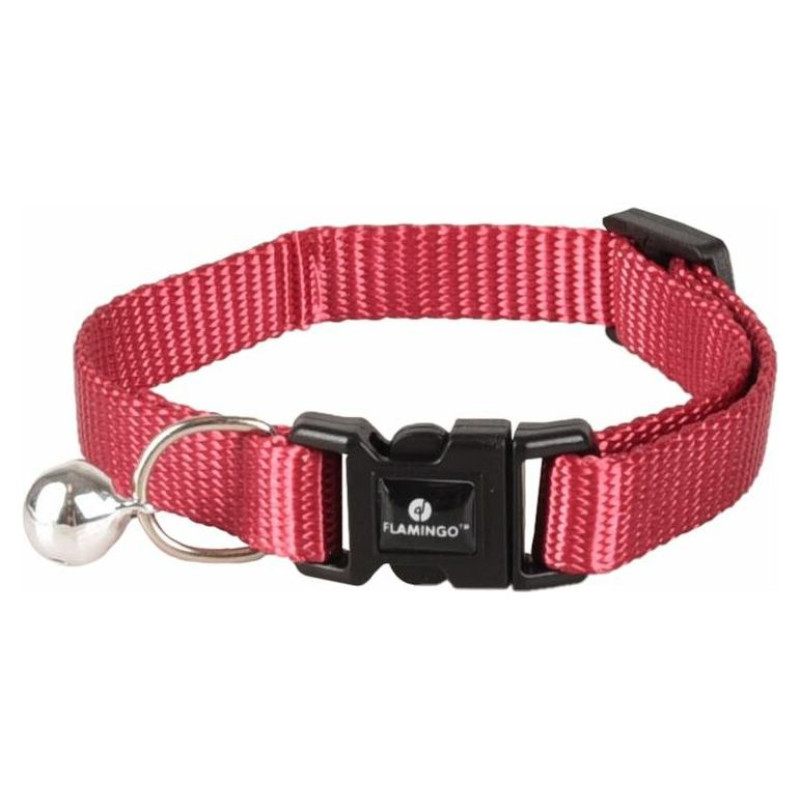 Flamingo kakla siksna kaķiem 15-22cm x10mm cherry