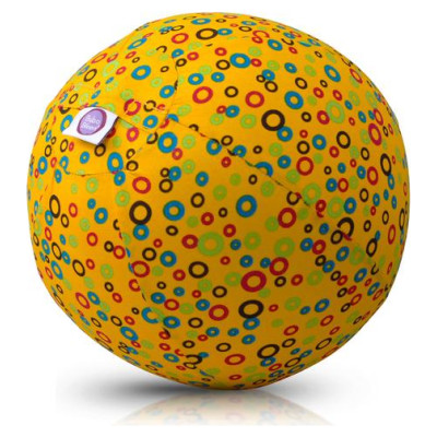 Bubabloon lateksa balons ar auduma pārvalku, Circles Yellow - 040369