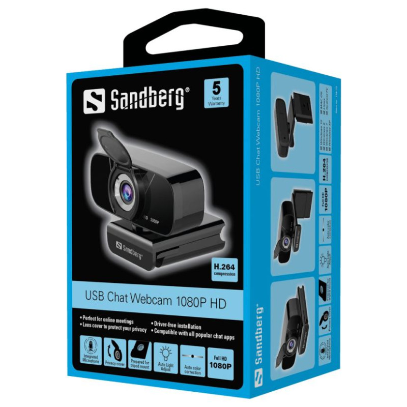 Sandberg 134-15 USB Chat Webcam 1080P HD