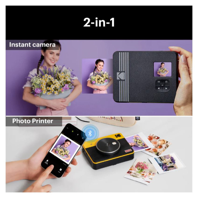 Kodak Mini Shot 3 Square Retro Instant Camera and Printer Yellow