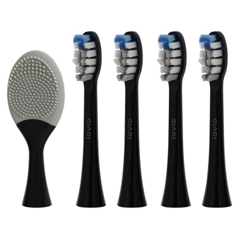 Lovio LVTB124BK-HM SonicProtect PRO Toothbrush Heads Medium Black