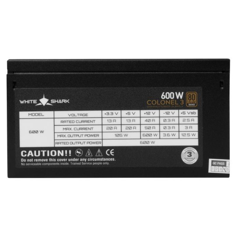 White Shark GPSU-B600S Colonel-3 600W 80+ Bronze FullModular