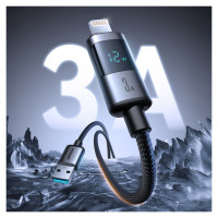 Joyroom S-A16 Pro Prism Series 3A USB-A - Lightning Cable with Display 1.2m - Black