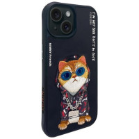 Nimmy Glasses Cool Cat case for iPhone 15 - black