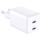 3Mk Protection 3mk Hyper Charger PD 45W QC4+ PPS 2C Super-Fast Charge 2.0 Wall Charger - White