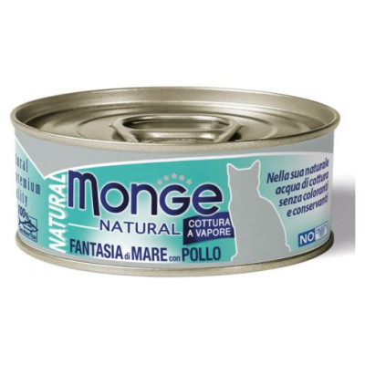 Monge Natural acqua Seafood mixed with Chicken 80 g - konservi kaķiem