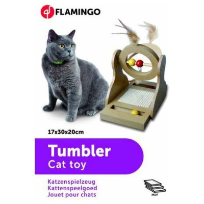 Flamingo koka skrāpējama rotaļlieta kaķiem TUMBLER 17x20x30 cm