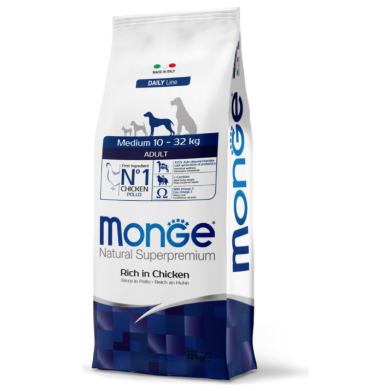Monge Dog Medium Adult Rich in Chicken 12 kg