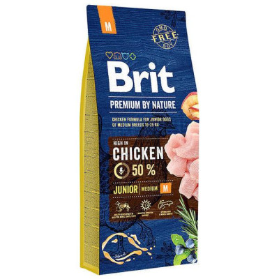 Brit PREMIUM By Nature Junior M 15 kg barība kucēniem
