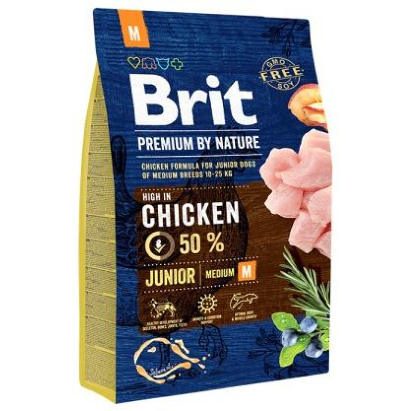 Brit PREMIUM By Nature Junior M 3 kg barība kucēniem