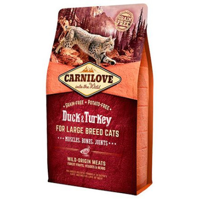 Carnilove Duck & Turkey Large Breed Cats 2 kg barība kaķiem