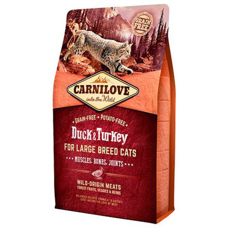 Carnilove Duck & Turkey Large Breed Cats 2 kg barība kaķiem