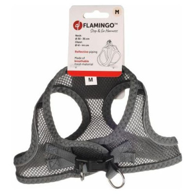 Flamingo kru&scaron;u siksna suņiem BENTO GREY M 41-44CM