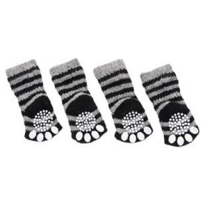 Flamingo pretslīdes zeķes suņiem M 52x40mm BLACK/GREY