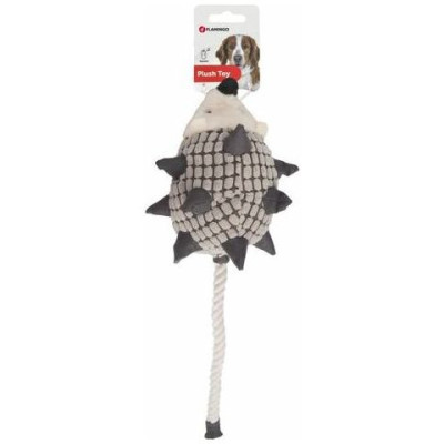 Flamingo plī&scaron;a rotaļlieta suņiem PLUSH HEDGEHOG AND ROPE 45cm
