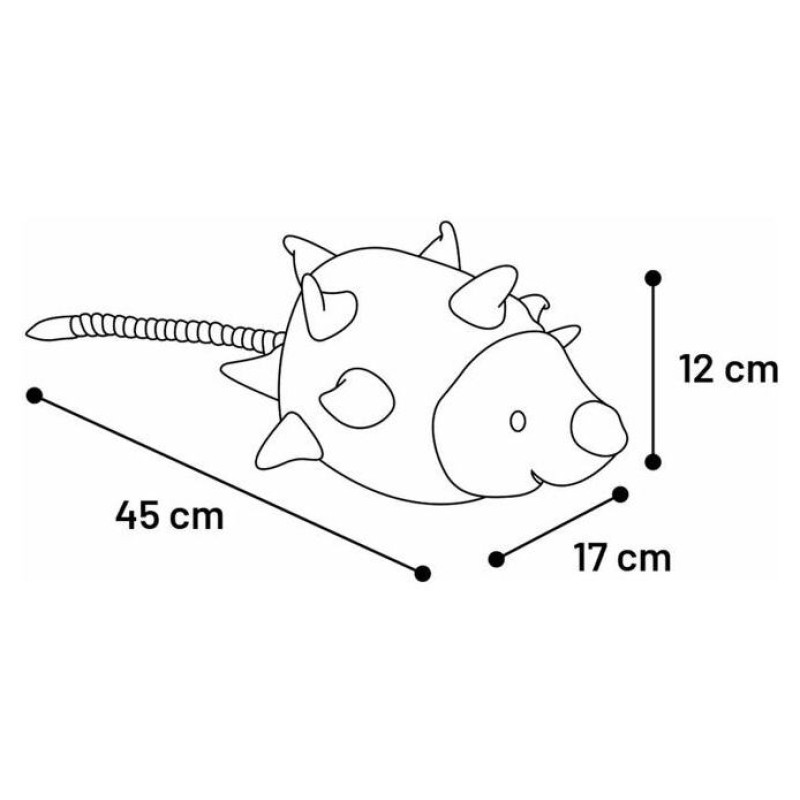 Flamingo plī&scaron;a rotaļlieta suņiem PLUSH HEDGEHOG AND ROPE 45cm