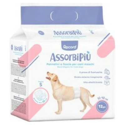 Record Autiņi suņiem Male AssorbiPiu S 12gb.