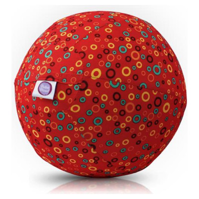Bubabloon lateksa balons ar auduma pārvalku, Circles Red - 040352