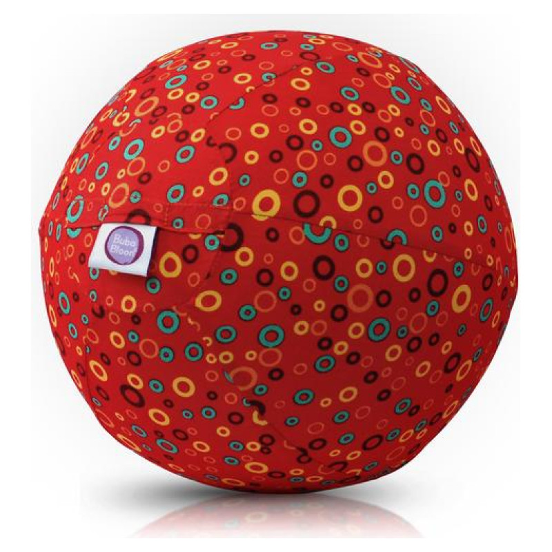Bubabloon lateksa balons ar auduma pārvalku, Circles Red - 040352