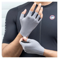Rockbros Breathable Short Finger Cycling Gloves, Size: L - Gray
