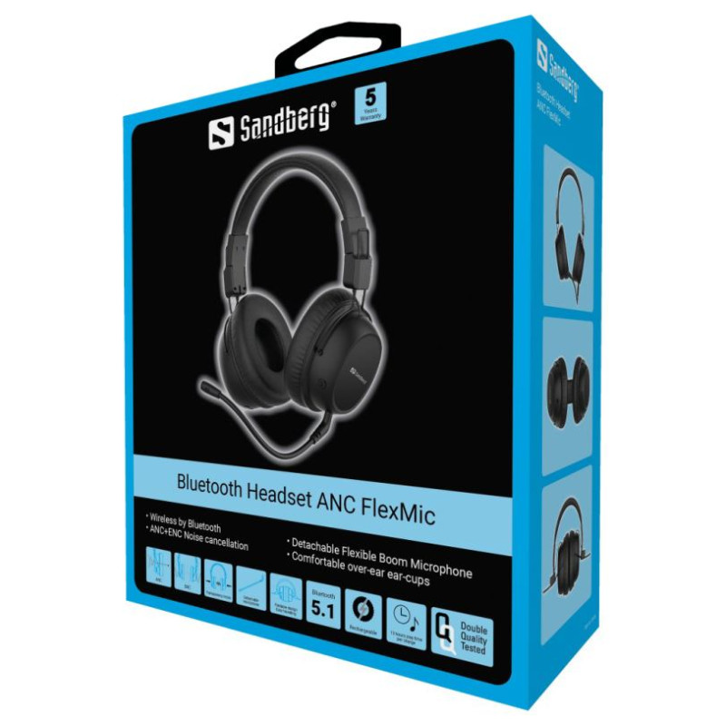 Sandberg 126-36 Bluetooth Headset ANC FlexMic