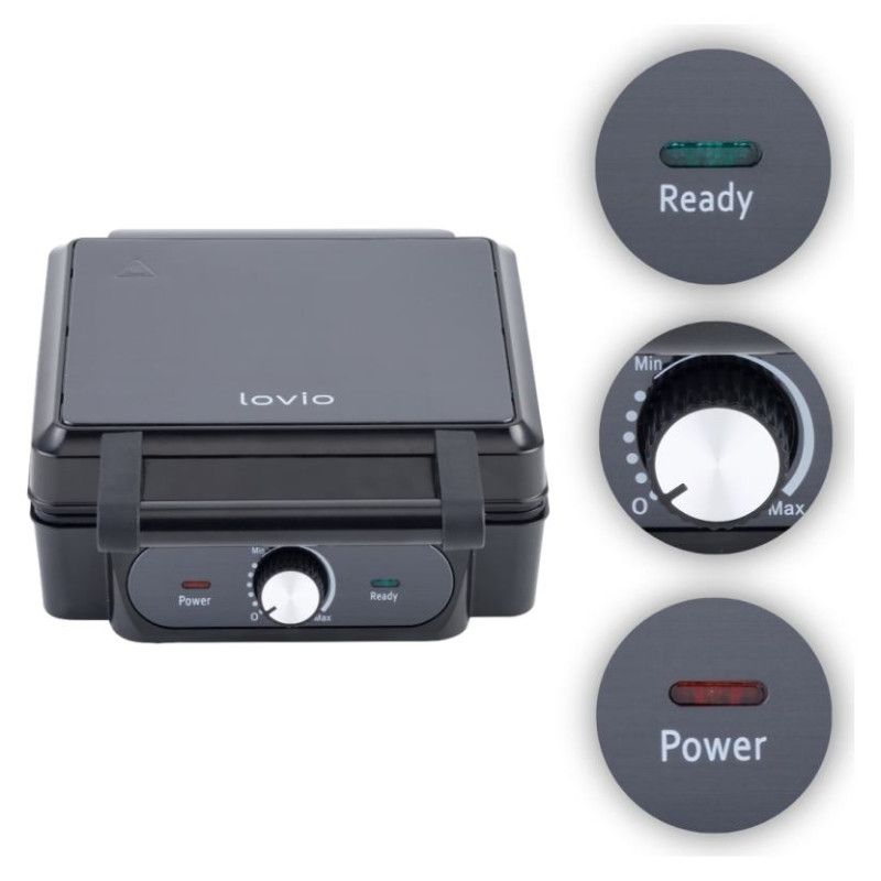 Lovio LVWF001BK Waffle Maker 1400W Black
