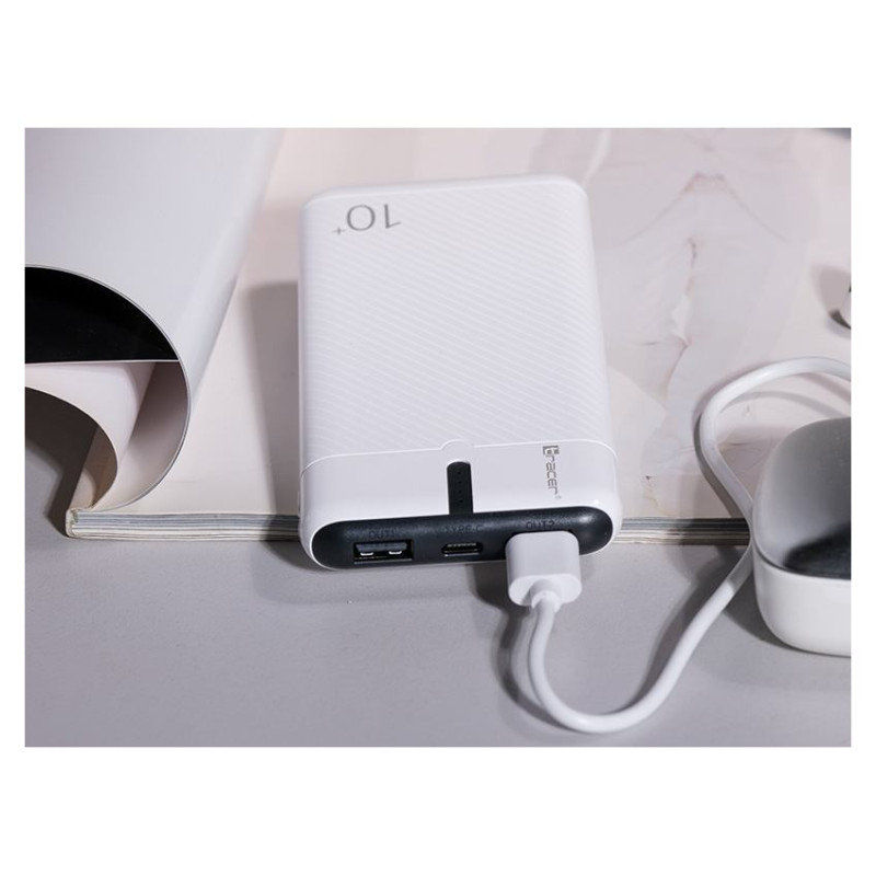 Tracer 47515 EnerGo 10000mAh Power Bank white/black