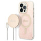 Guess 4G Print MagSafe Case + Charger Set for iPhone 14 Pro Max 6.7" - Pink