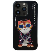 Nimmy Glasses Cool Cat Case for iPhone 15 Pro - Black