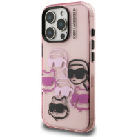 Karl Lagerfeld IML Multi K&C Head Pattern Case for iPhone 16 Pro - Pink