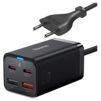 Baseus GaN3 Pro fast charger GaN 2 x USB Type C / 2 x USB 65W PD, QC4.0+, AFC, PPS + cable USB Type C - USB Type C 1m black (CCGP040101)