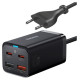 Baseus GaN3 Pro fast charger GaN 2 x USB Type C / 2 x USB 65W PD, QC4.0+, AFC, PPS + cable USB Type C - USB Type C 1m black (CCGP040101)