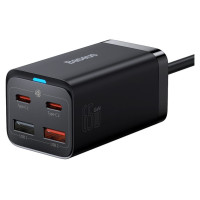 Baseus GaN3 Pro fast charger GaN 2 x USB Type C / 2 x USB 65W PD, QC4.0+, AFC, PPS + cable USB Type C - USB Type C 1m black (CCGP040101)