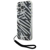 Karl Lagerfeld IML Zebra Pattern & Cord iPhone 16 Pro Max Case - Black
