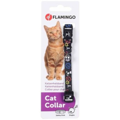 Flamingo kakla siksna kaķiem 20-35cm x10mm black
