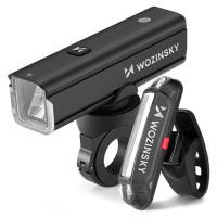 Wozinsky WSBLB3 Front (1000 lm) and Rear USB-C Bike Light Set - Black