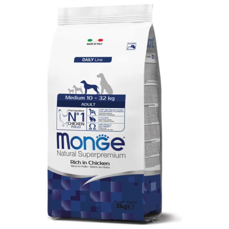 Monge Dog Medium Adult Rich in Chicken 3 kg