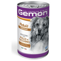 Gemon Dog chunkies Adult MEDIUM with chicken & turkey 1.250 kg - konservi suņiem